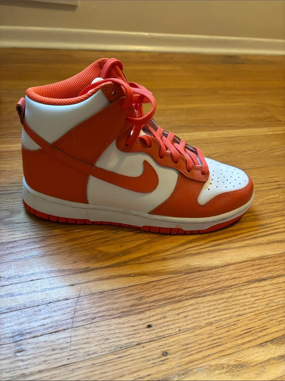 Nike Mid-Top Sneakers in Orange and White